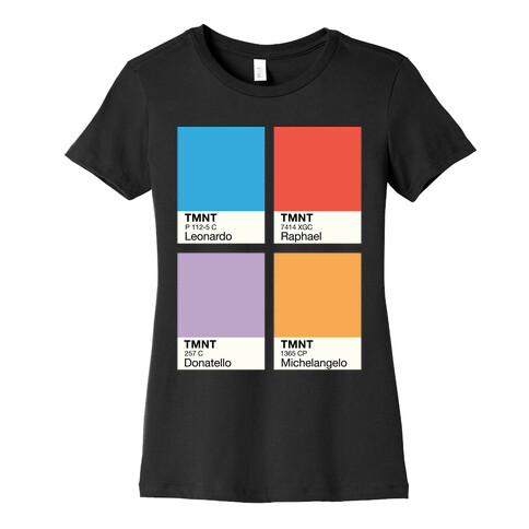 Ninja Color Swatch Parody Womens T-Shirt