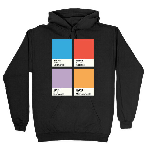Ninja Color Swatch Parody Hooded Sweatshirt