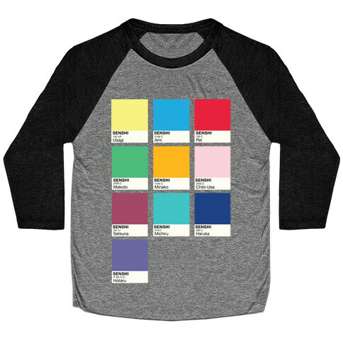 Magical Girl Color Swatch Parody Baseball Tee