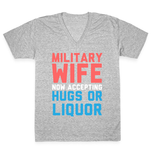 Hugs or Liquor V-Neck Tee Shirt