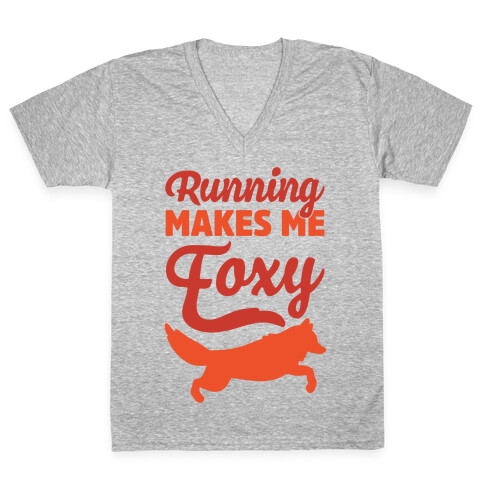 Running Makes Me Foxy V-Neck Tee Shirt