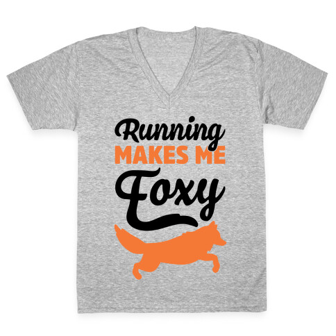 Running Makes Me Foxy V-Neck Tee Shirt