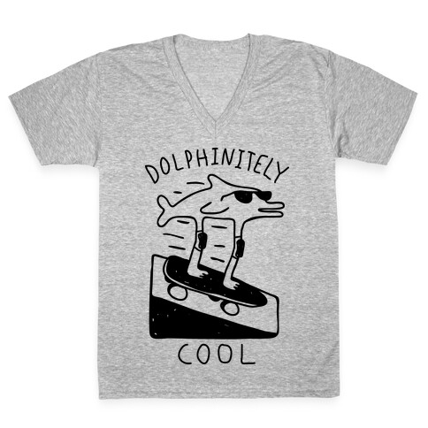 Dolphin-itely Cool V-Neck Tee Shirt
