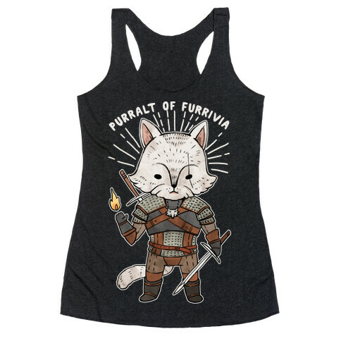 The Whisker Purralt Of Furrivia Cat Parody Racerback Tank Top