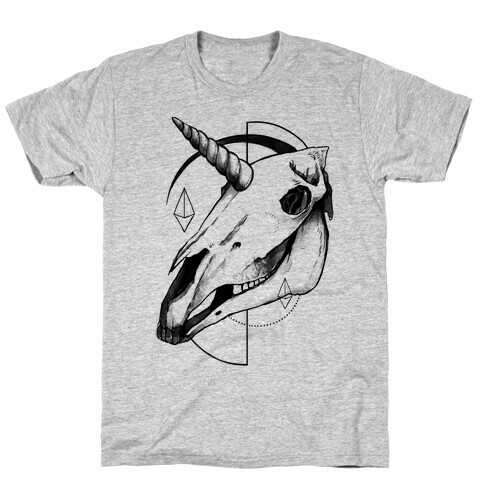 Geometric Occult Unicorn Skull T-Shirt