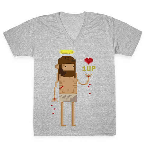 Pixel Jesus V-Neck Tee Shirt