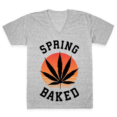 Spring Baked V-Neck Tee Shirt