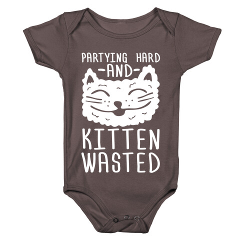 Partying Hard And Kitten Wasted Baby One-Piece