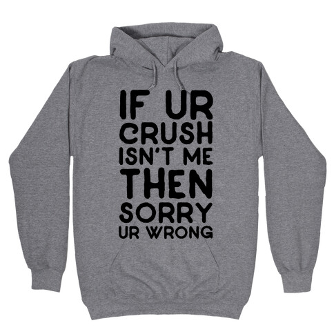 If Ur Crush Isn't Me Then Sorry Ur Wrong Hooded Sweatshirt