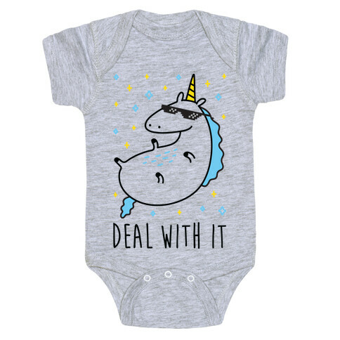 Deal With It Unicorn Baby One-Piece