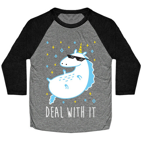 Deal With It Unicorn Baseball Tee