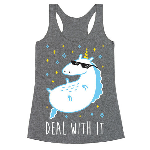 Deal With It Unicorn Racerback Tank Top