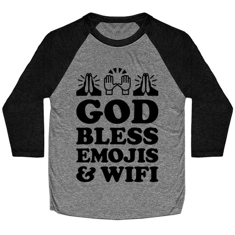 God Bless Emojis & Wifi Baseball Tee