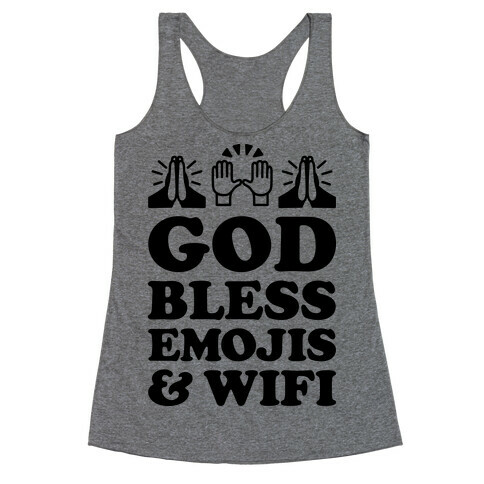 God Bless Emojis & Wifi Racerback Tank Top