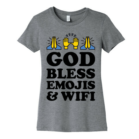 God Bless Emojis & Wifi Womens T-Shirt