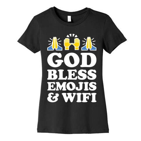 God Bless Emojis & Wifi Womens T-Shirt