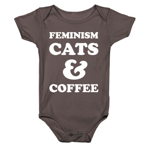 Feminism Cats and Coffee Baby One-Piece
