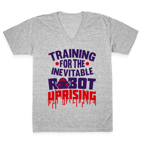 Training For The Inevitable Robot Uprising V-Neck Tee Shirt