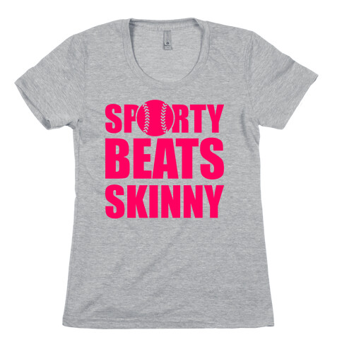 Sporty Beats Skinny (Softball) Womens T-Shirt