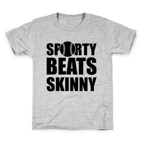 Sporty Beats Skinny (Softball) Kids T-Shirt
