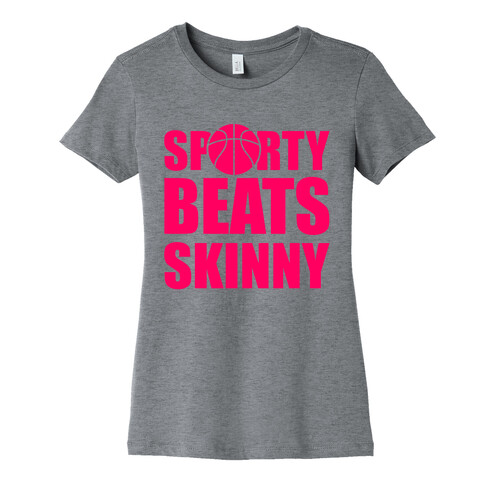 Sporty Beats Skinny (Basketball) Womens T-Shirt