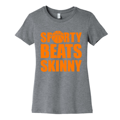 Sporty Beats Skinny (Basketball) Womens T-Shirt