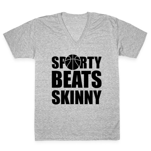 Sporty Beats Skinny (Basketball) V-Neck Tee Shirt