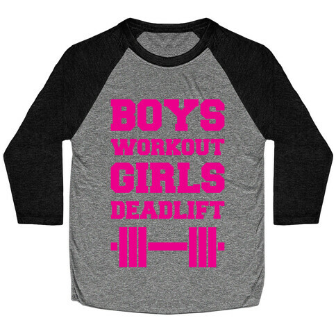 Boys Workout Girls Deadlift Baseball Tee