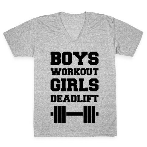 Boys Workout Girls Deadlift V-Neck Tee Shirt