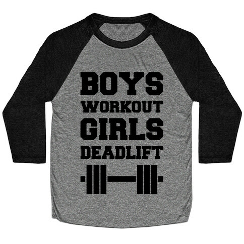 Boys Workout Girls Deadlift Baseball Tee