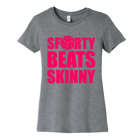 Sporty Beats Skinny (Volleyball) Womens T-Shirt