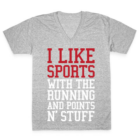 I Like Sports V-Neck Tee Shirt