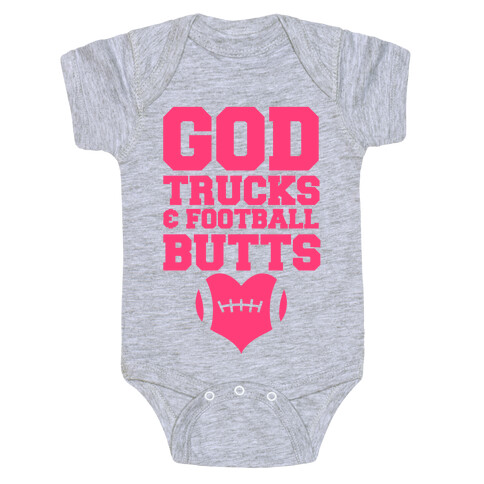 God, Trucks & Football Butts Baby One-Piece