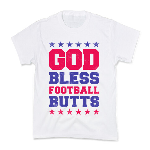 God Bless Football Butts (Pink) Kids T-Shirt
