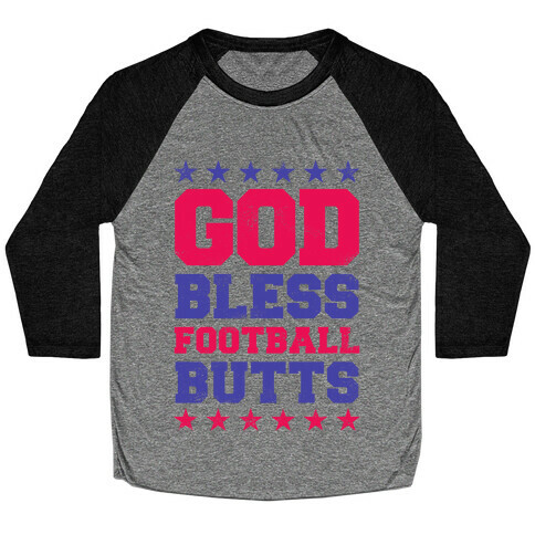 God Bless Football Butts (Pink) Baseball Tee