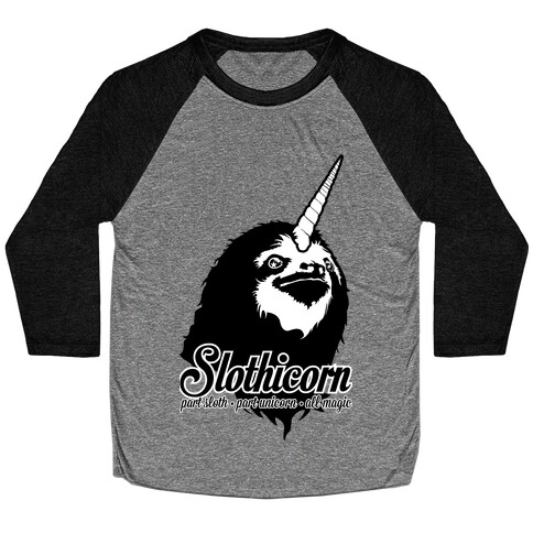 Slothicorn Part Unicorn Part Sloth All Magic Baseball Tee