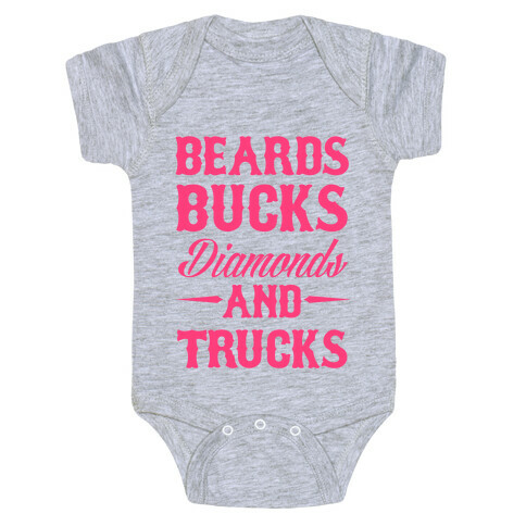 Beards, Bucks, Diamonds and Trucks Baby One-Piece