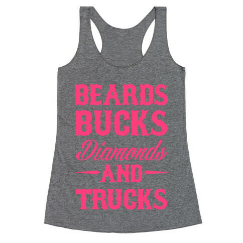 Beards, Bucks, Diamonds and Trucks Racerback Tank Top