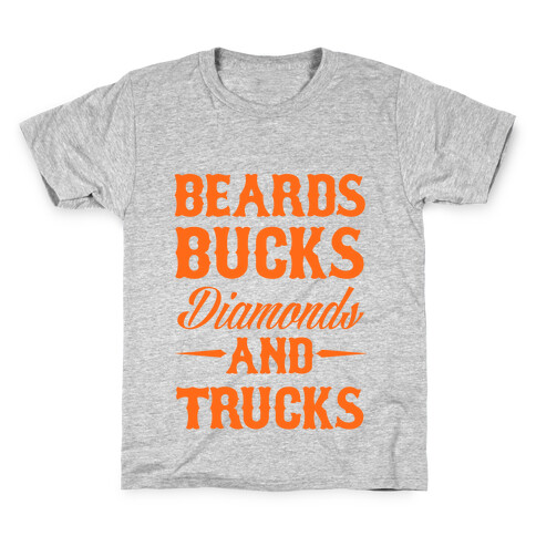 Beards, Bucks, Diamonds and Trucks Kids T-Shirt