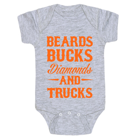 Beards, Bucks, Diamonds and Trucks Baby One-Piece