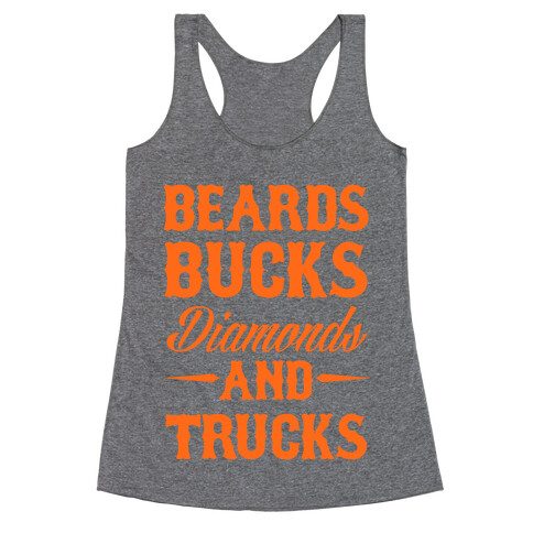 Beards, Bucks, Diamonds and Trucks Racerback Tank Top