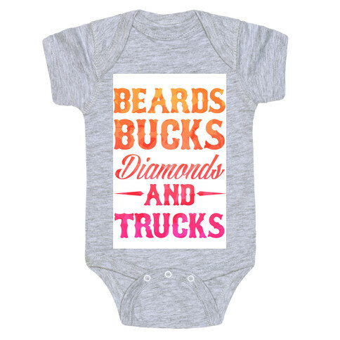 Beards, Bucks, Diamonds and Trucks Baby One-Piece