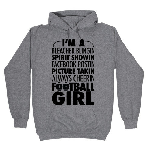 Football Girl Hooded Sweatshirt