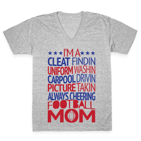 Football Mom V-Neck Tee Shirt
