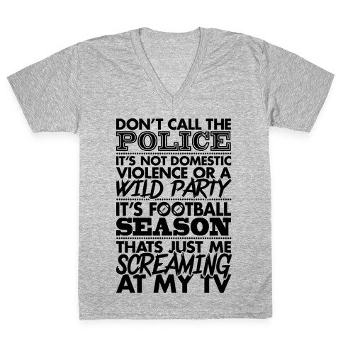 Football Season V-Neck Tee Shirt