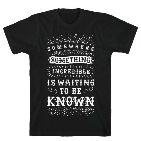 Somewhere Something Incredible Is Waiting To Be Known T-Shirt