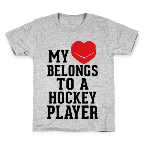 My Heart Belongs To a Hockey Player Kids T-Shirt