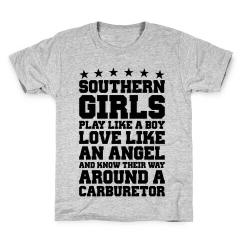 Southern Girls Know Their Way Around A Carburetor Kids T-Shirt