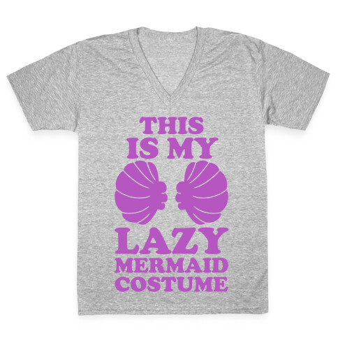 This Is My Lazy Mermaid Costume V-Neck Tee Shirt