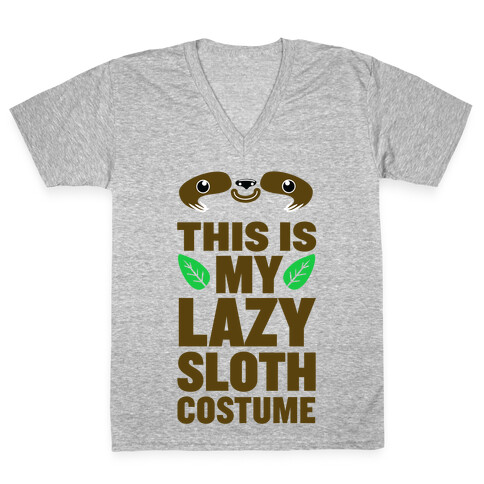 Lazy Sloth Costume V-Neck Tee Shirt